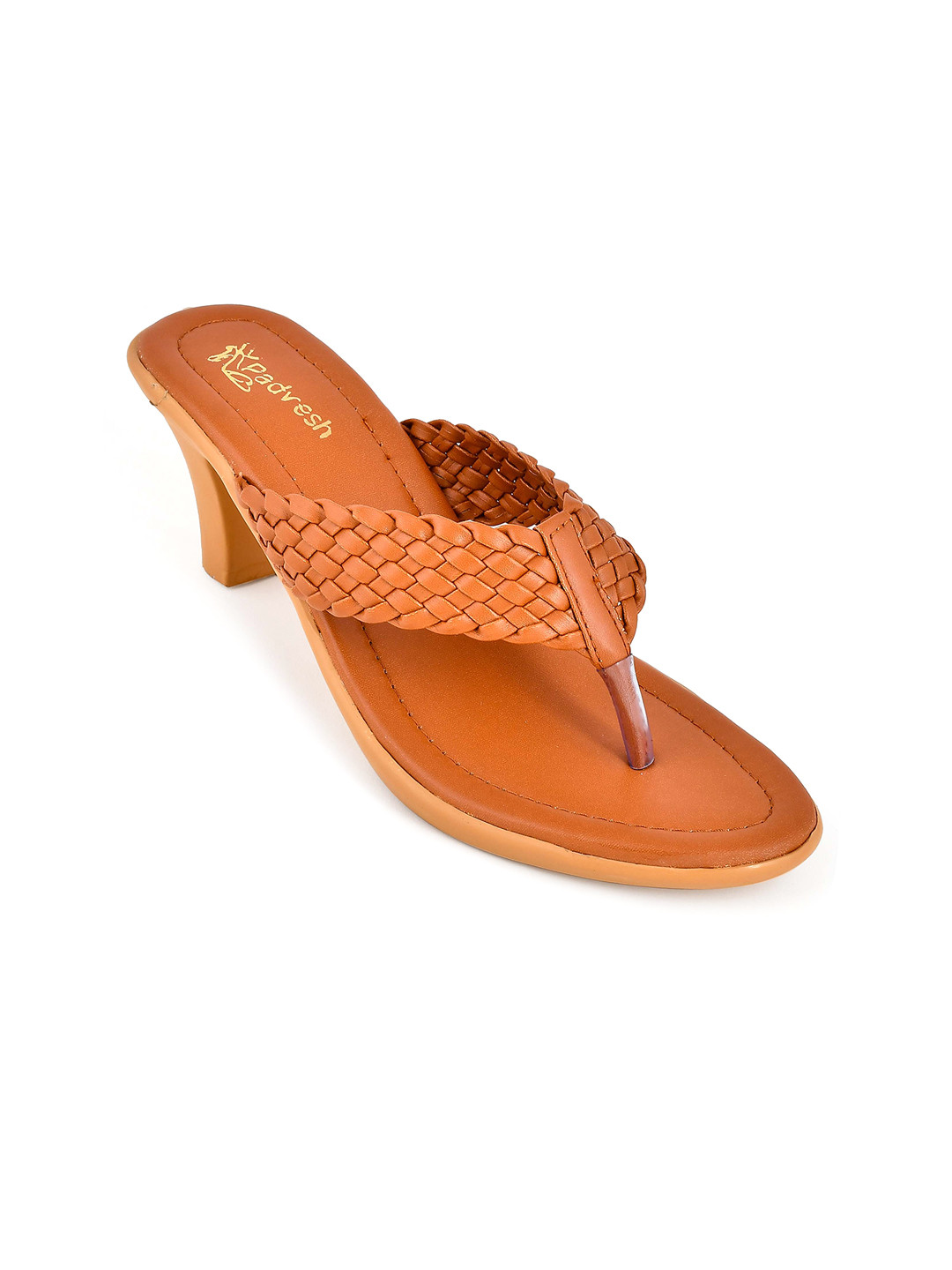 Padvesh Textured Open Toe Block Heels