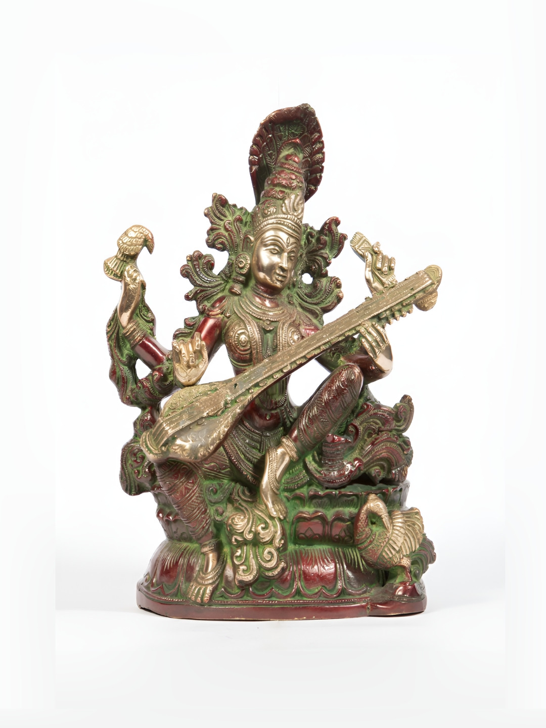 Arihant Craft Arihant Copper Brass Natural Prayer Room Small Showpiece - 11 Inches