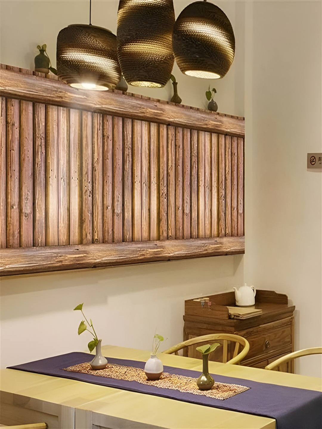 Univocean Brown Bamboo Washable Peel & Stick Waterproof 3D Wallpaper