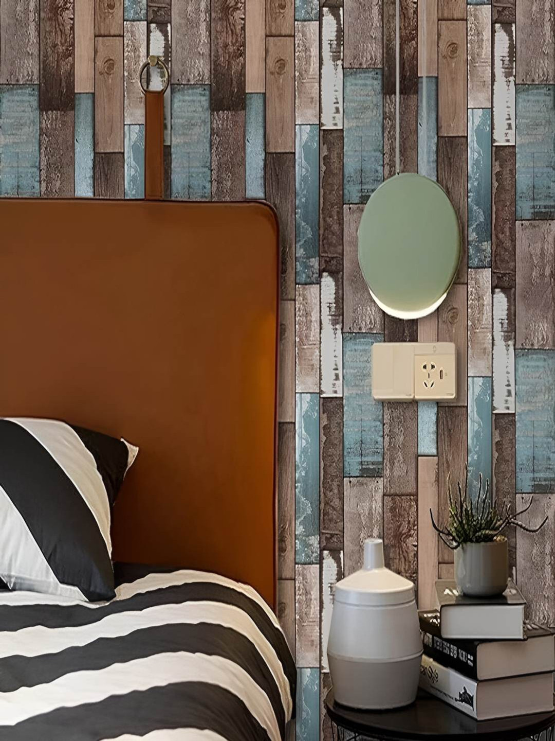 Univocean Brown & Grey Wood Design Rustic Peel & Stick Self Adhesive 3D Wallpaper