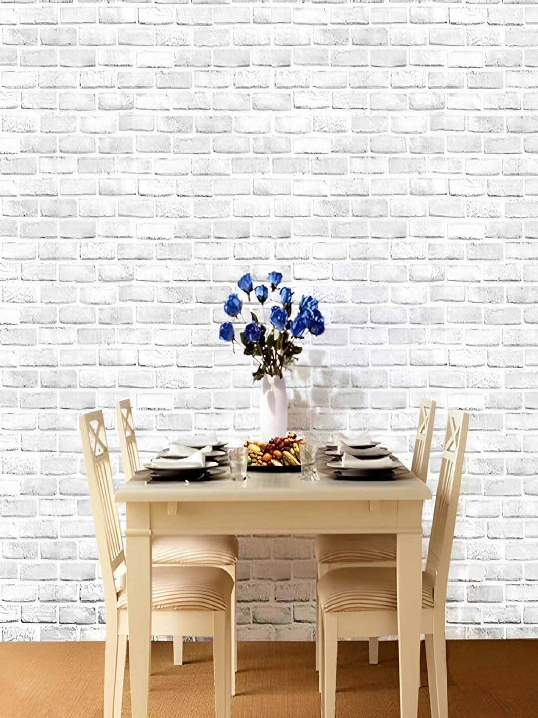 Univocean White 3D Pattern Brick Self Adhesive Wallpaper