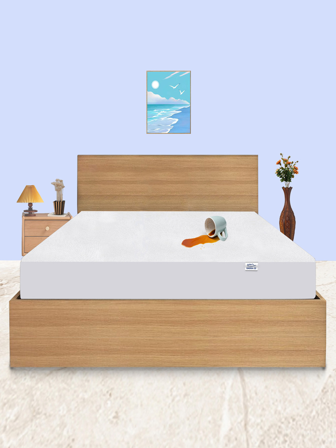 GADDA CO White King Size Soft & Waterproof Mattress Protector