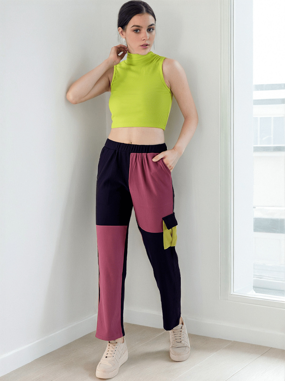 Freehand by The Indian Garage Co High Neck Fitted Crop Top
