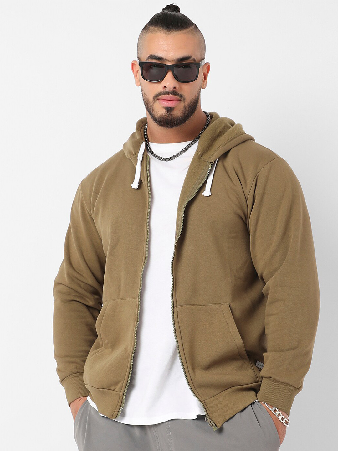 Instafab Plus Long Sleeves Cotton Hooded Sweatshirt