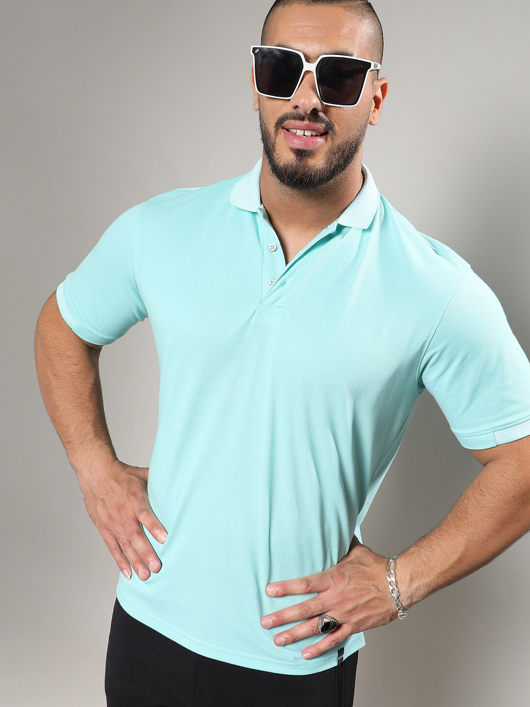 Instafab Plus Polo Collar Cotton Sports T-shirt