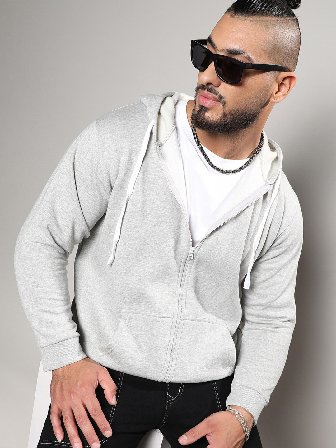 Instafab Plus Long Sleeves Hooded Cotton Sweatshirt