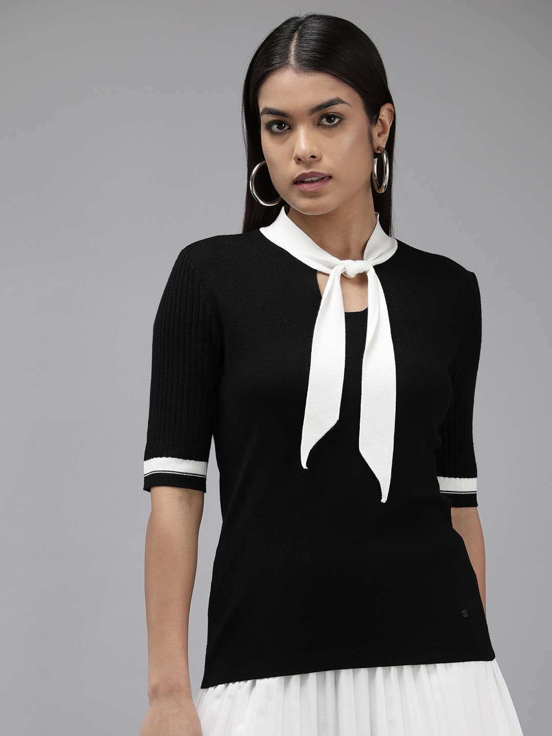 Van Heusen Woman Knitted Tie-Up Neck Top