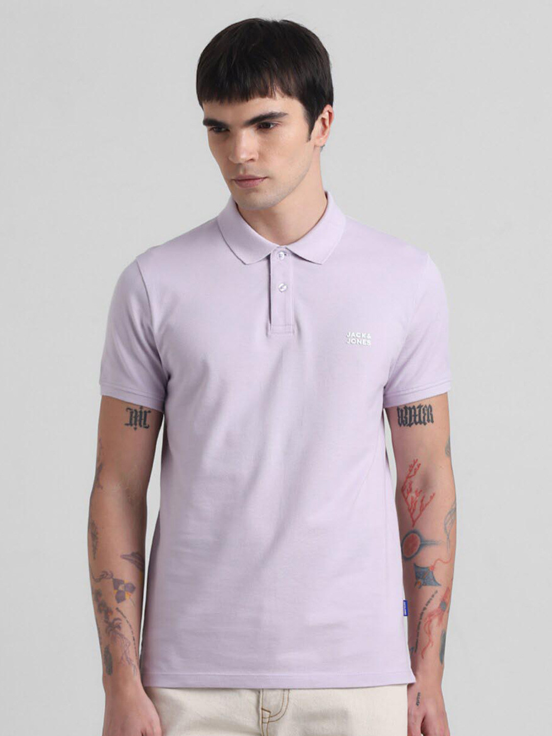 Buy Jack & Jones Polo Collar Slim Fit Pure Cotton T Shirt - - Apparel for Men