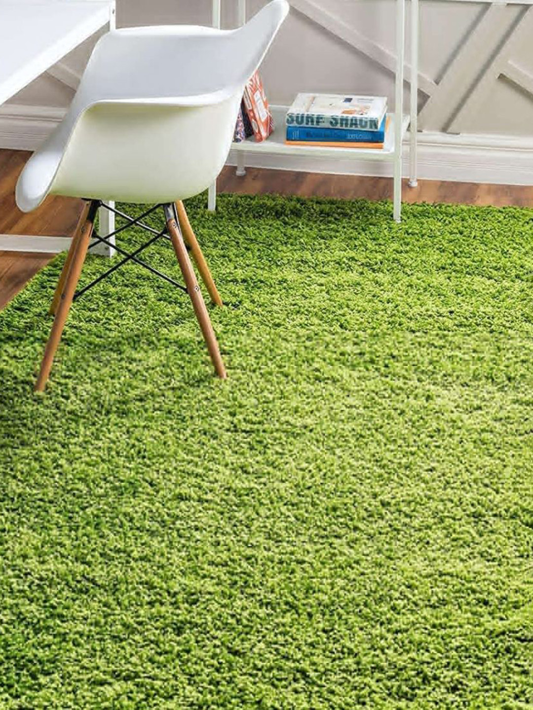 Shopgallery Green Anti-Skid Shaggy Carpet