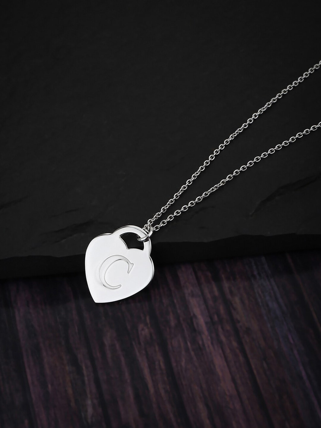 Carlton London Rhodium-Plated 925 Sterling Silver Pendant With Chain
