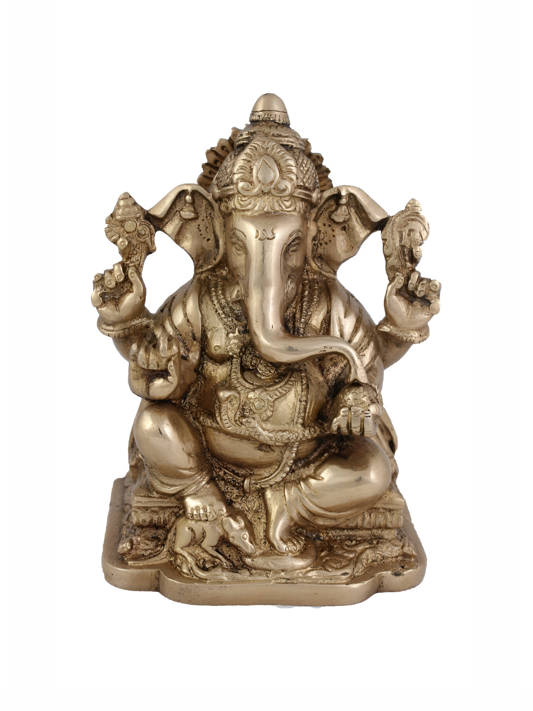 Arihant Craft Bronze Brass Metallic Prayer Room Small Showpiece - 10 Inches