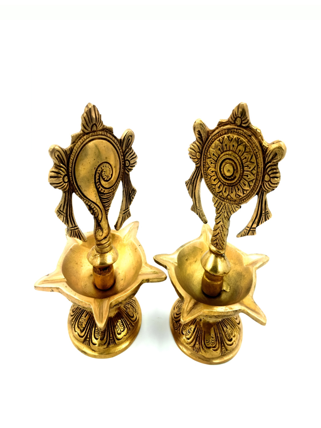 Arihant Craft YellowGold 2 Pieces Brass Pooja Essentials