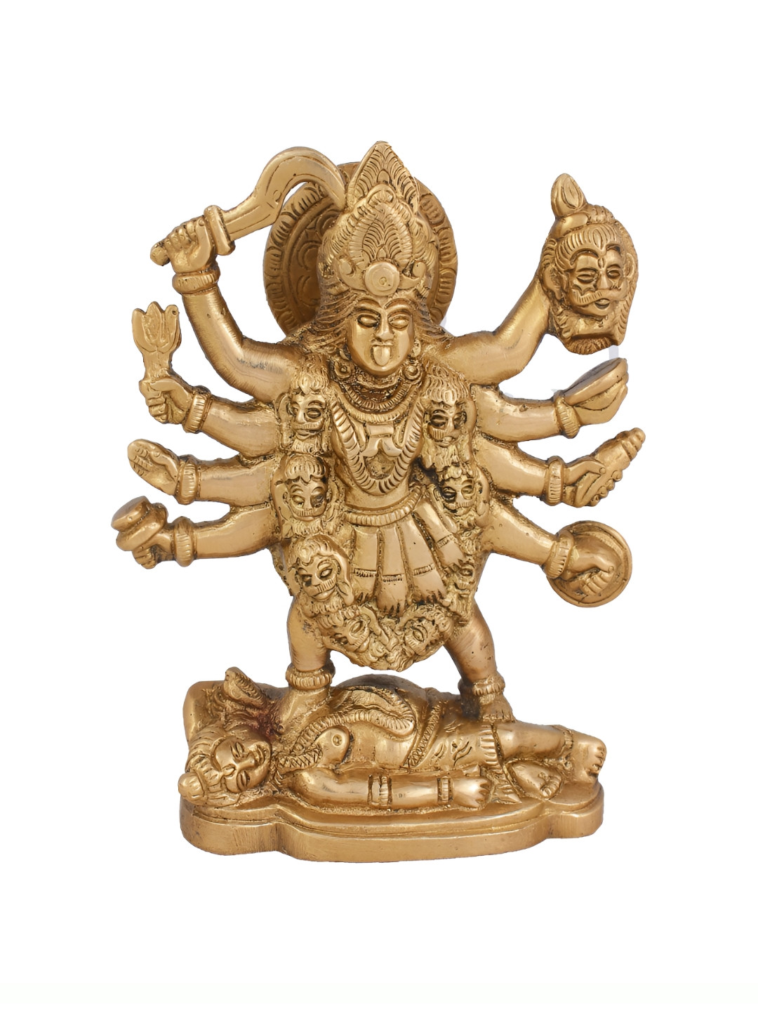 Arihant Craft Yellow Brass Metallic Prayer Room Small Showpiece - 7 Inches