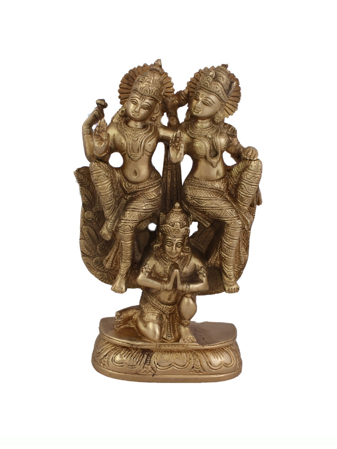 Arihant Craft Yellow Brass Metallic Prayer Room Small Showpiece - 9 Inches