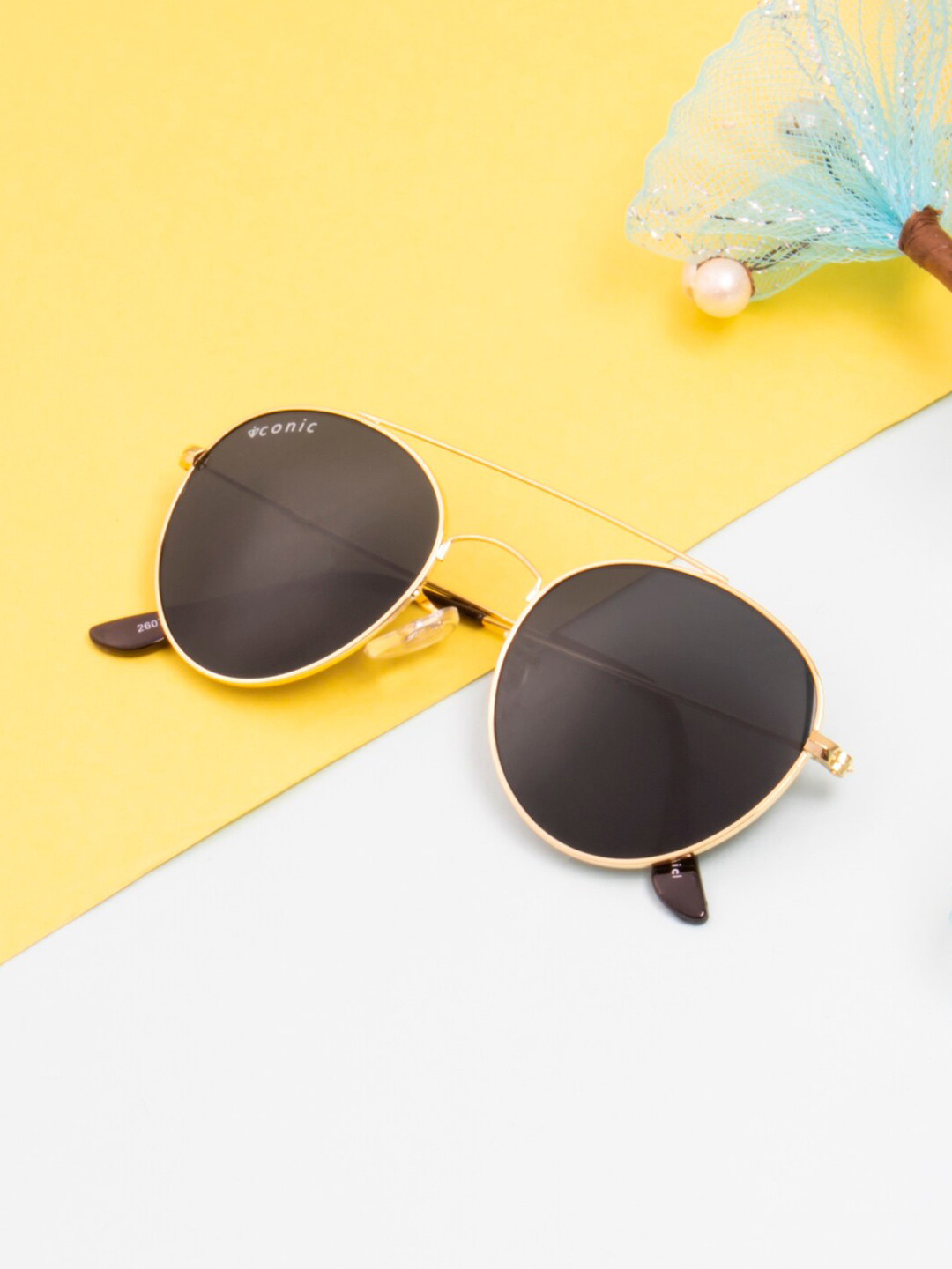 Ted Smith Unisex Aviator Sunglasses with UV Protected Lens-ELVIS_C6