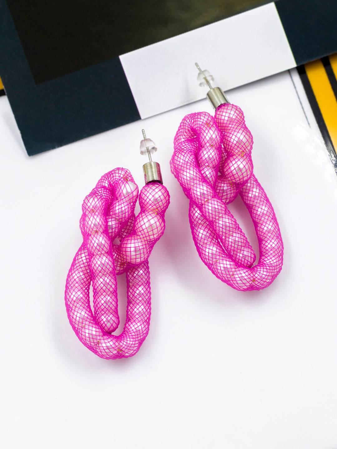 Bellofox Pink Contemporary Stud Earrings