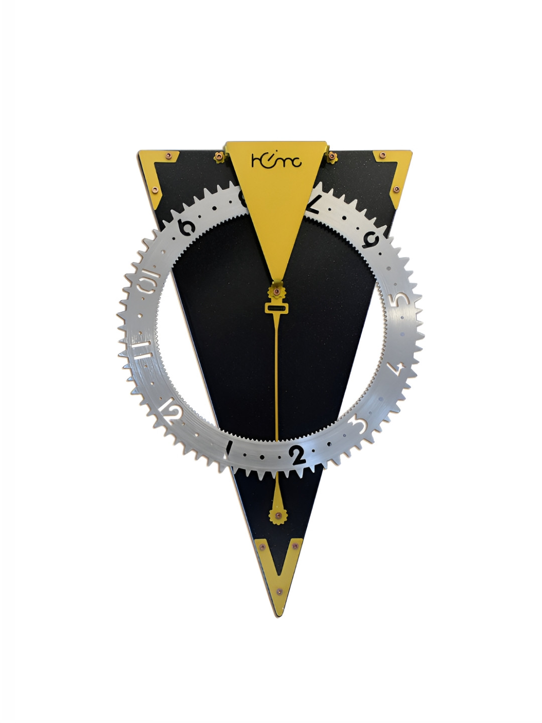 DIAMANTE A LA MODE Black and Silver toned Abstract Shaped Contemporary Wall Clock