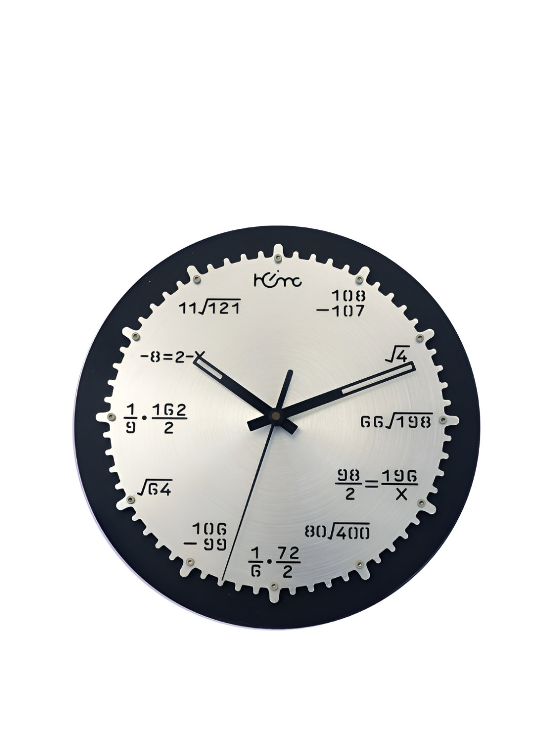 DIAMANTE A LA MODE Silver Toned  Contemporary Wall Clock