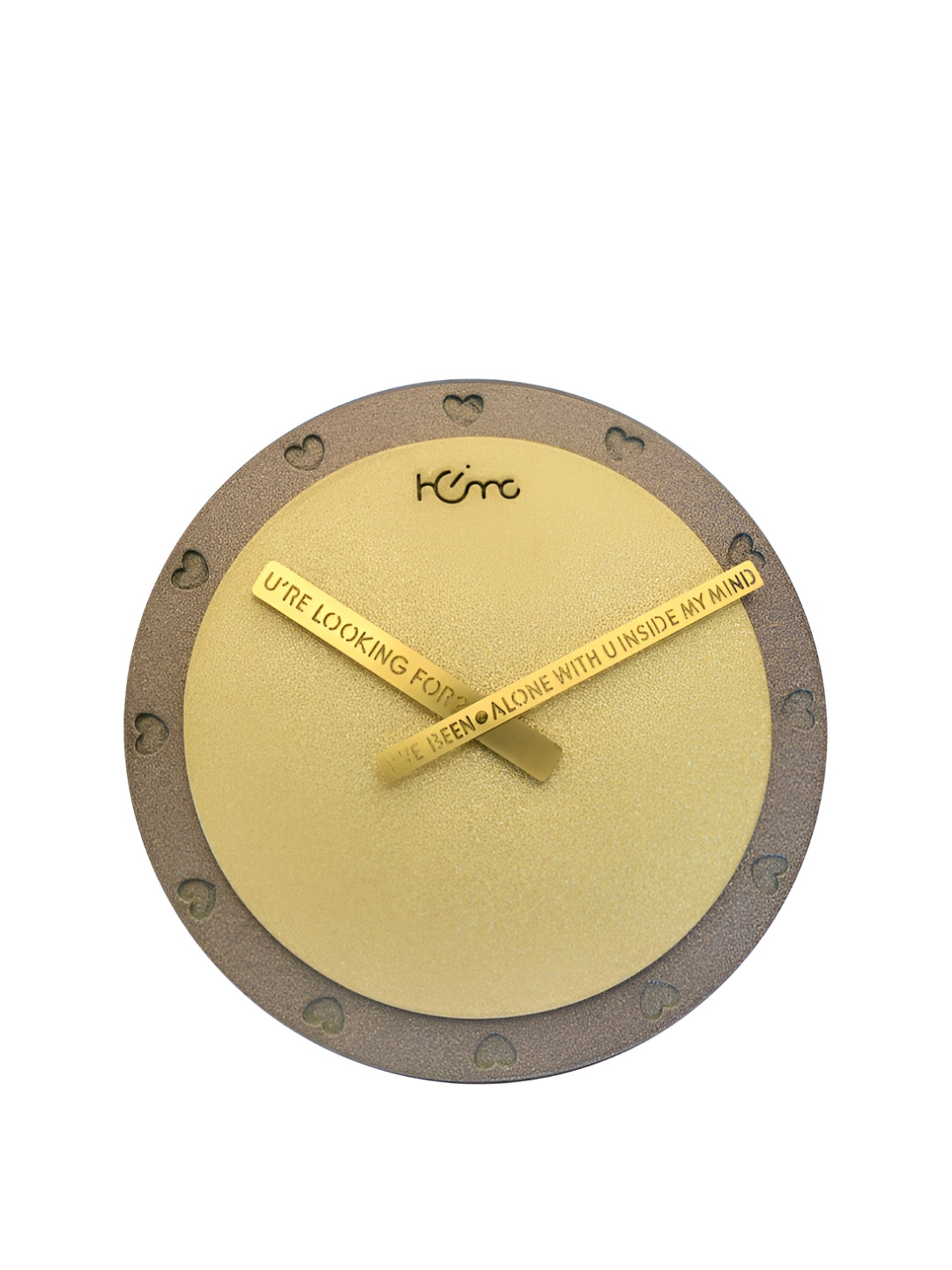 DIAMANTE A LA MODE Gold Wood Large Display Round Battery Analogue Wall Clock-36cm