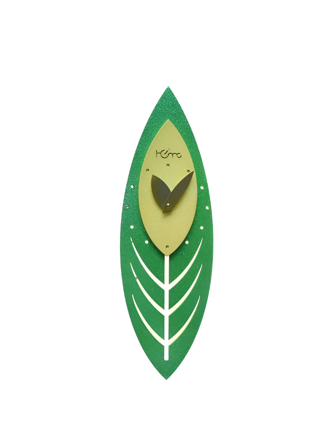 DIAMANTE A LA MODE Green Contemporary Oval Wall Clock