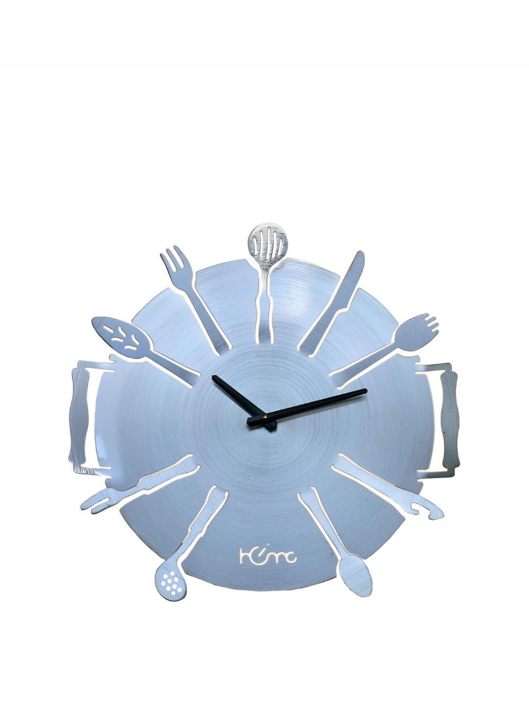 DIAMANTE A LA MODE Silver-Toned Contemporary Round Wall Clock