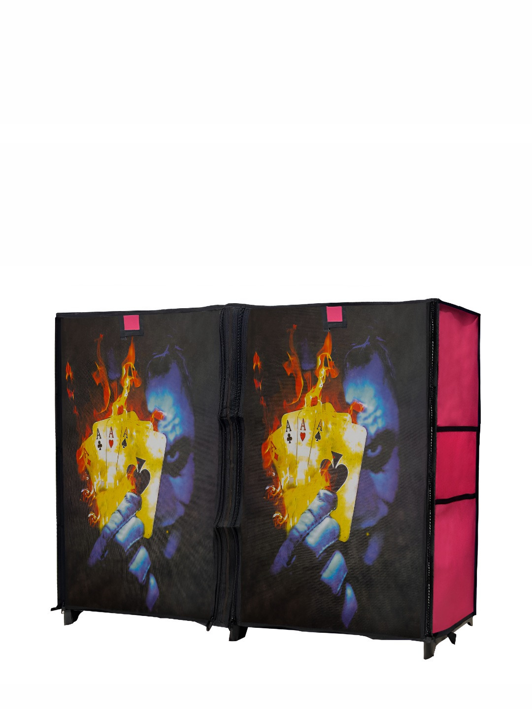 Urban Choice Pink Printed Non Woven Waterproof 10 Layered Shoes Rack