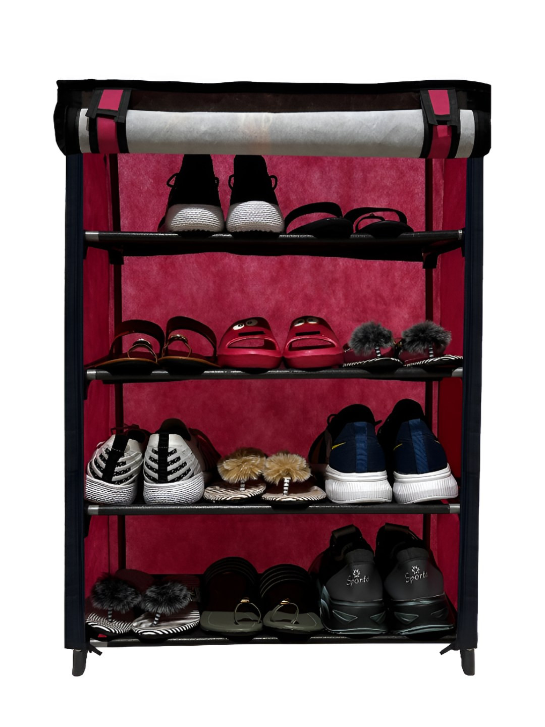 Urban Choice Pink 4 Layer Printed Shoes Rack