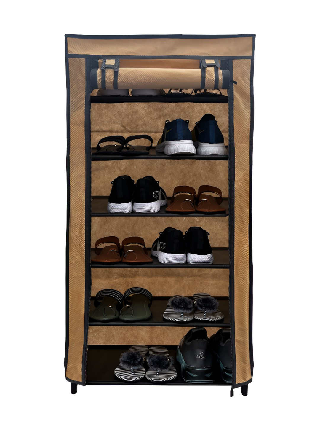 Urban Choice Beige 6 Layers Racks and Wardrobes