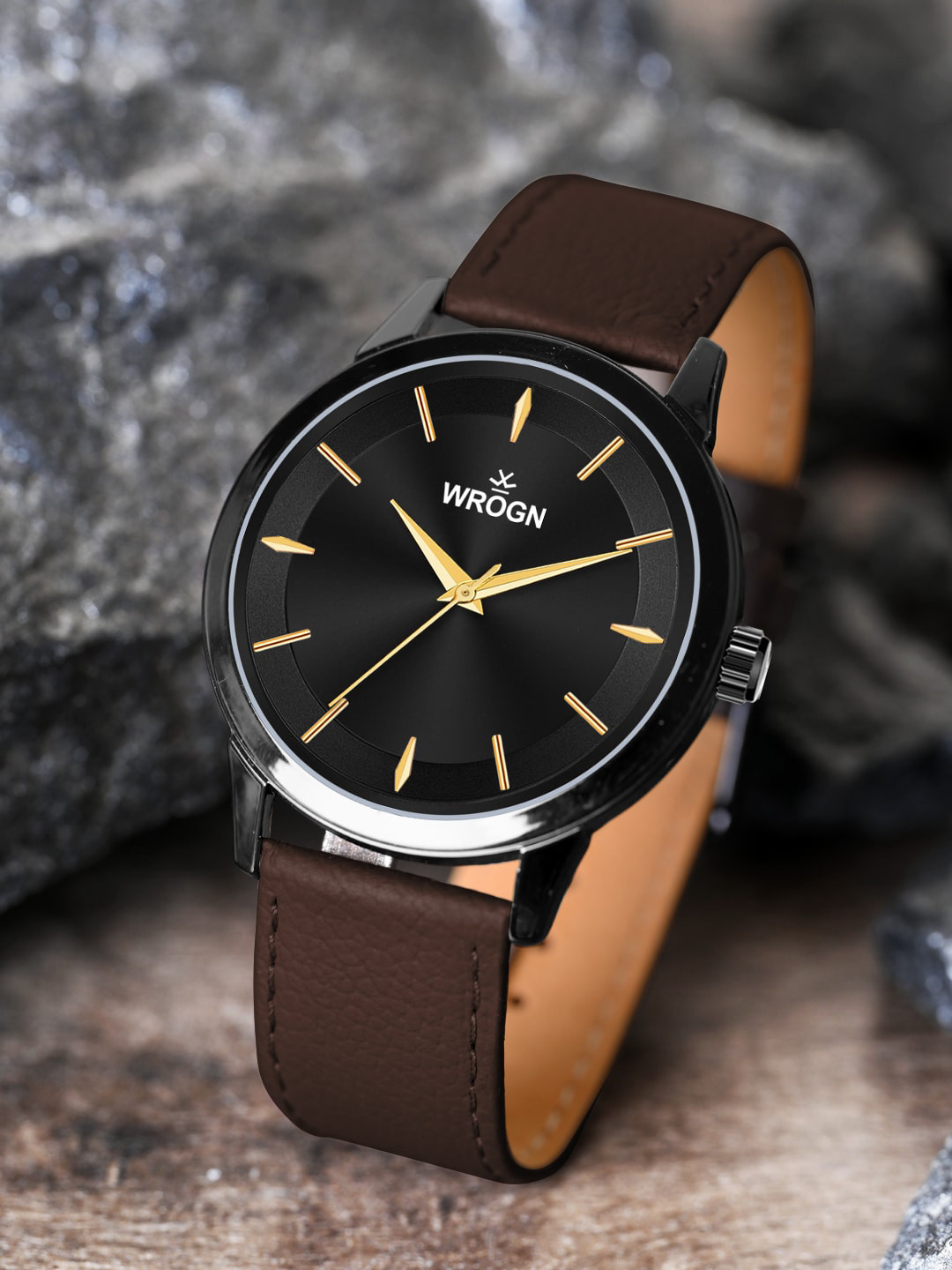 WROGN Men Printed Dial & Leather Straps Analogue Watch HOBWRG0443