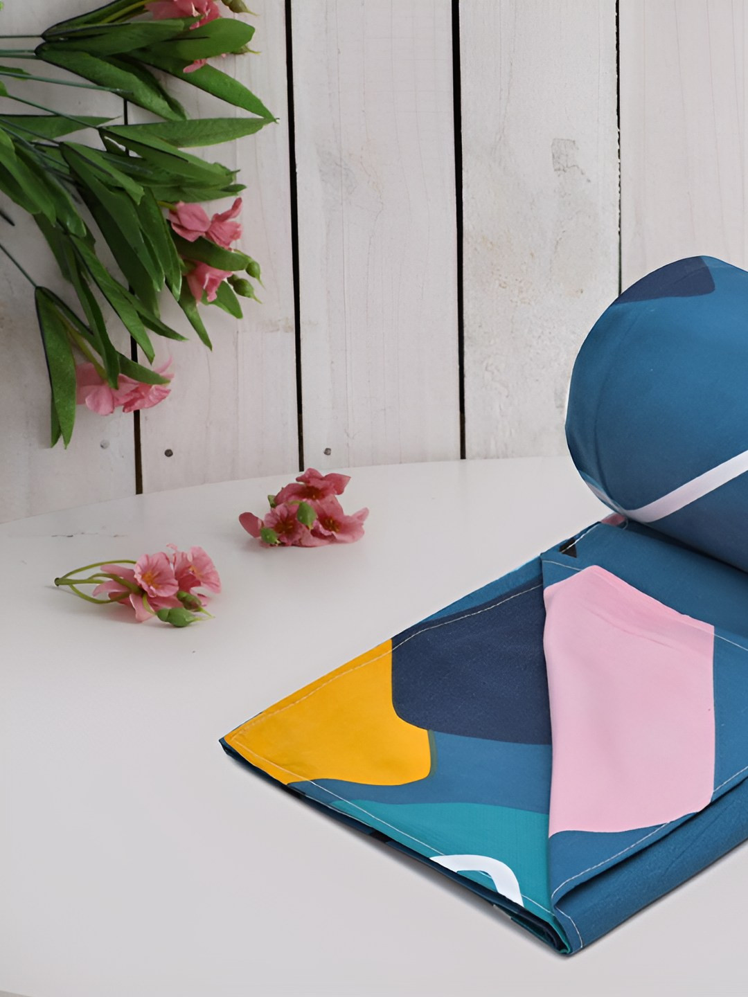 RRC Teal Green Abstract Printed Microfiber Cotton Single Duvet Cover