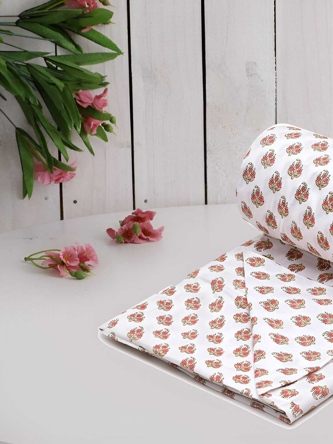 RRC White & Red Printed Single Duvet Cover with Zipper