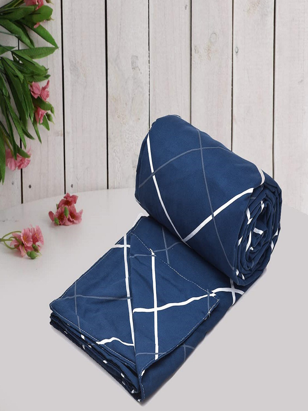 RRC Blue & White Printed Double Duvet Cover With Zipper