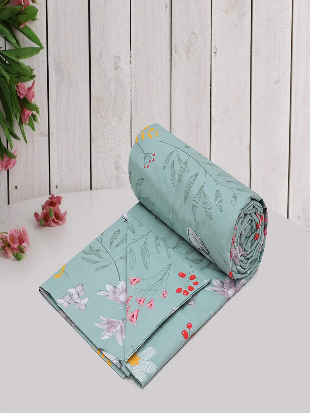 RRC Green Printed Double Queen Duvet Cover