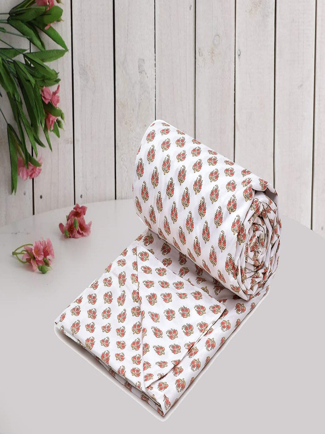 RRC White & Red Printed Double Queen Duvet Cover