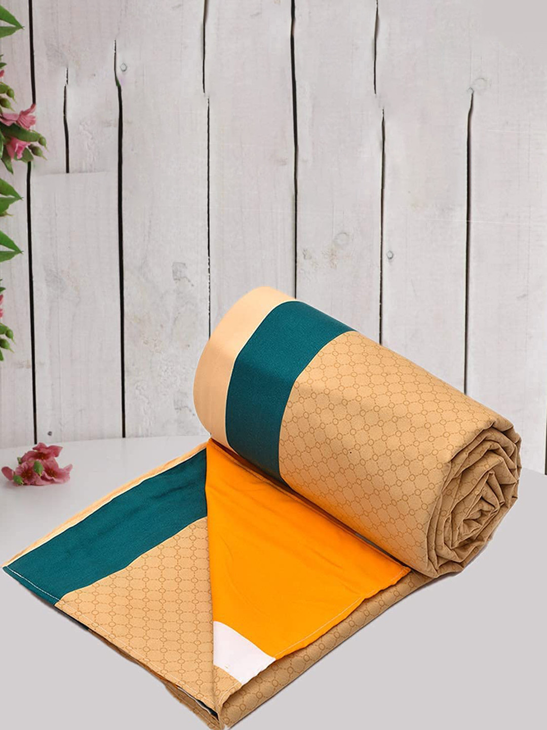 RRC Brown & Green Striped Single Duvet Cover