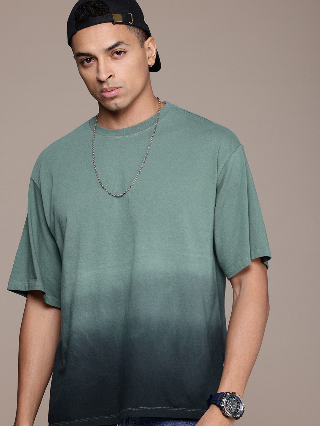 The Roadster Lifestyle Co. Ombre Pure Cotton T-shirt with Mask