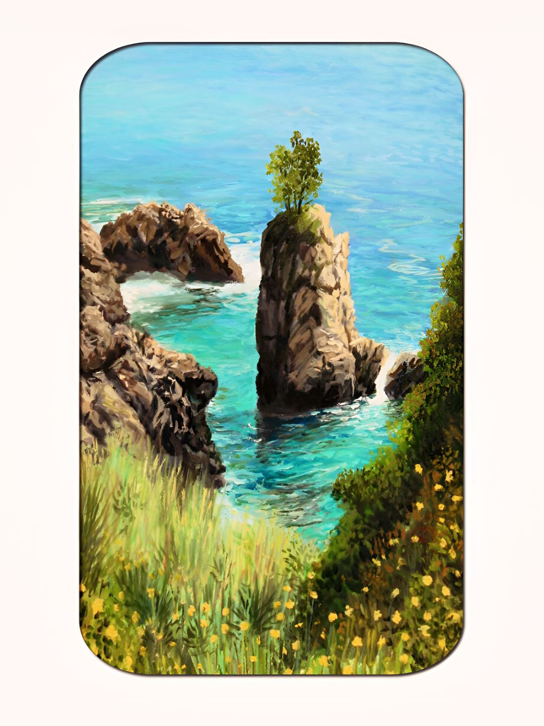 Casperme Blue & Green Modern Art Big Framed MDF Wooded Painting Wall Art