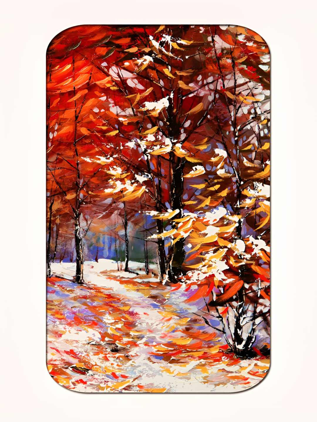 Casperme Red & Beige Modern Art Wooden Framed Painting Wall Art