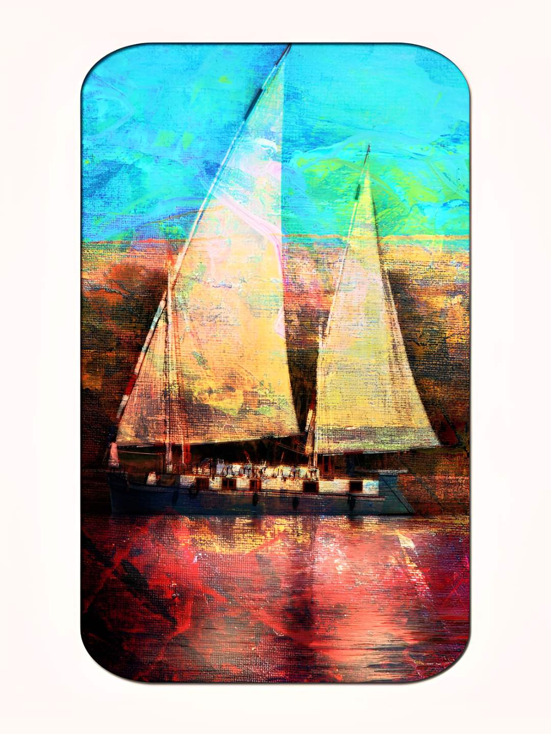 Casperme Blue & Beige Modern Art Big Frame Wooden Painting Wall Art