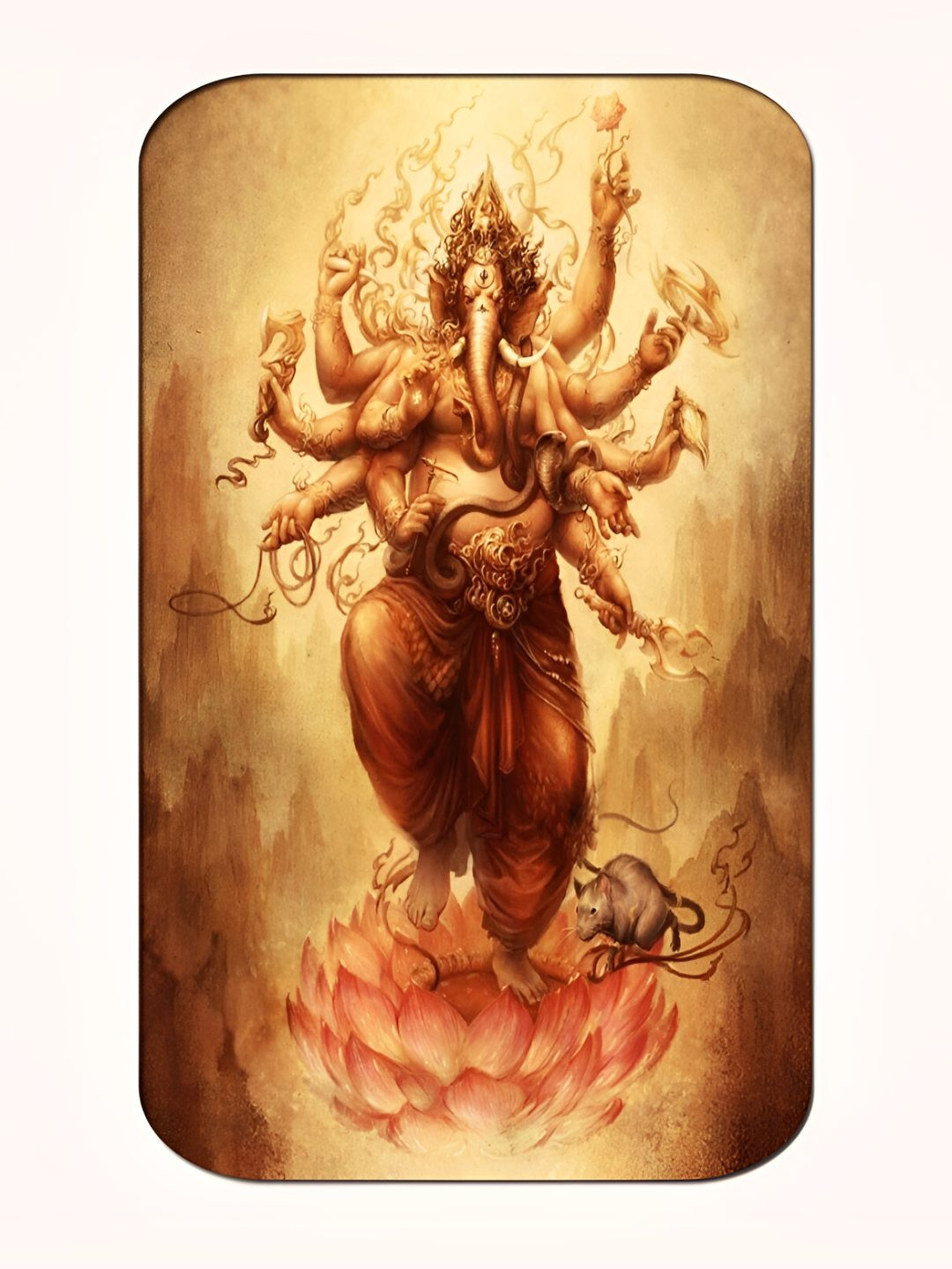 Casperme Brown Ganesha Big Framed Painting Wall Art