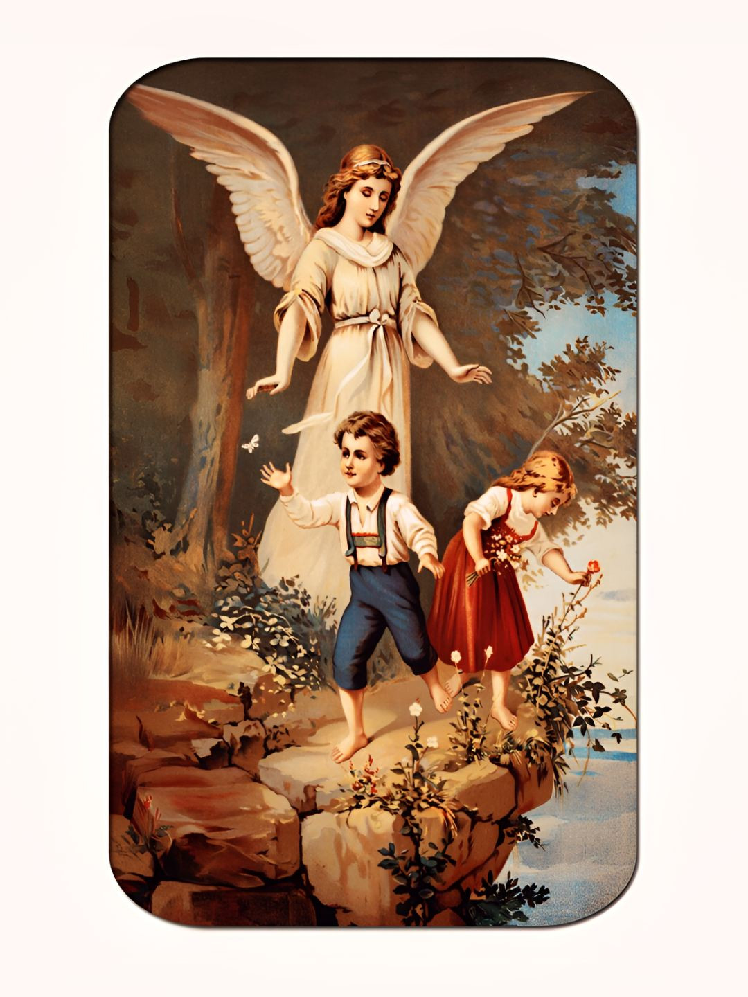 Casperme Beige & Red Modern Art Big Frame MDF Wooded Painting Wall Art