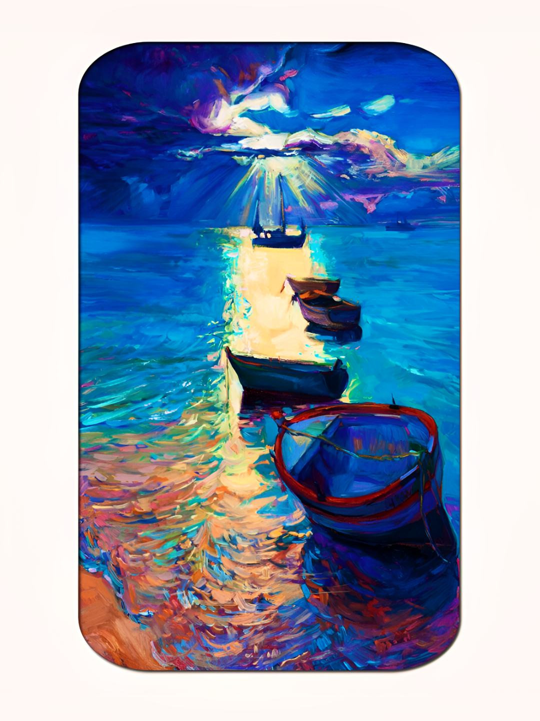Casperme Blue & Beige Modern Art Big Frame MDF Wooden Painting Wall Art