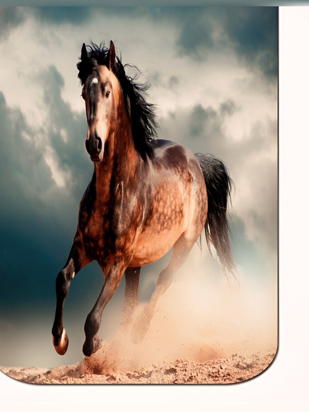 Casperme Brown & Grey Running Horse Big Frame Painting Wall Art