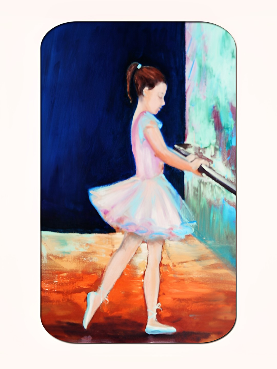 Casperme Pink & Blue Girl Framed Painting Wall Art