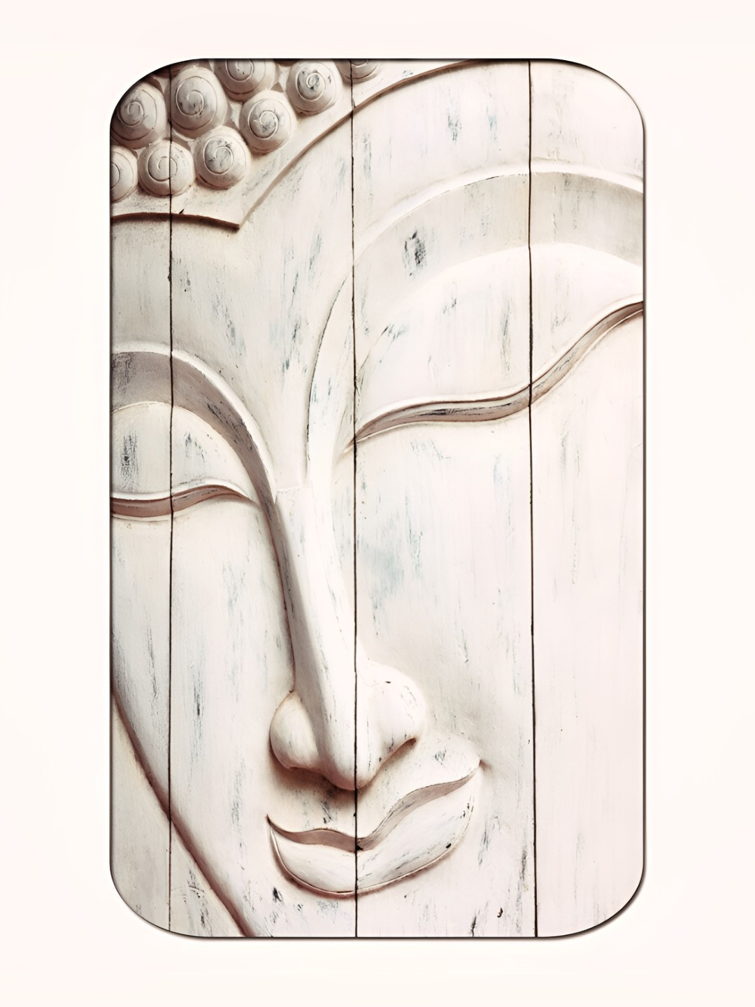 Casperme White Buddha Framed Painting Wall Art