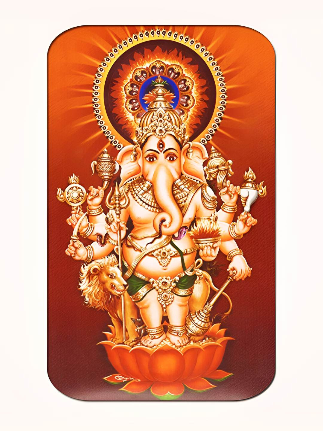 Casperme Casperme Ganesha Wood Wall Rectangle Paintings Wall Art -18 x 36In