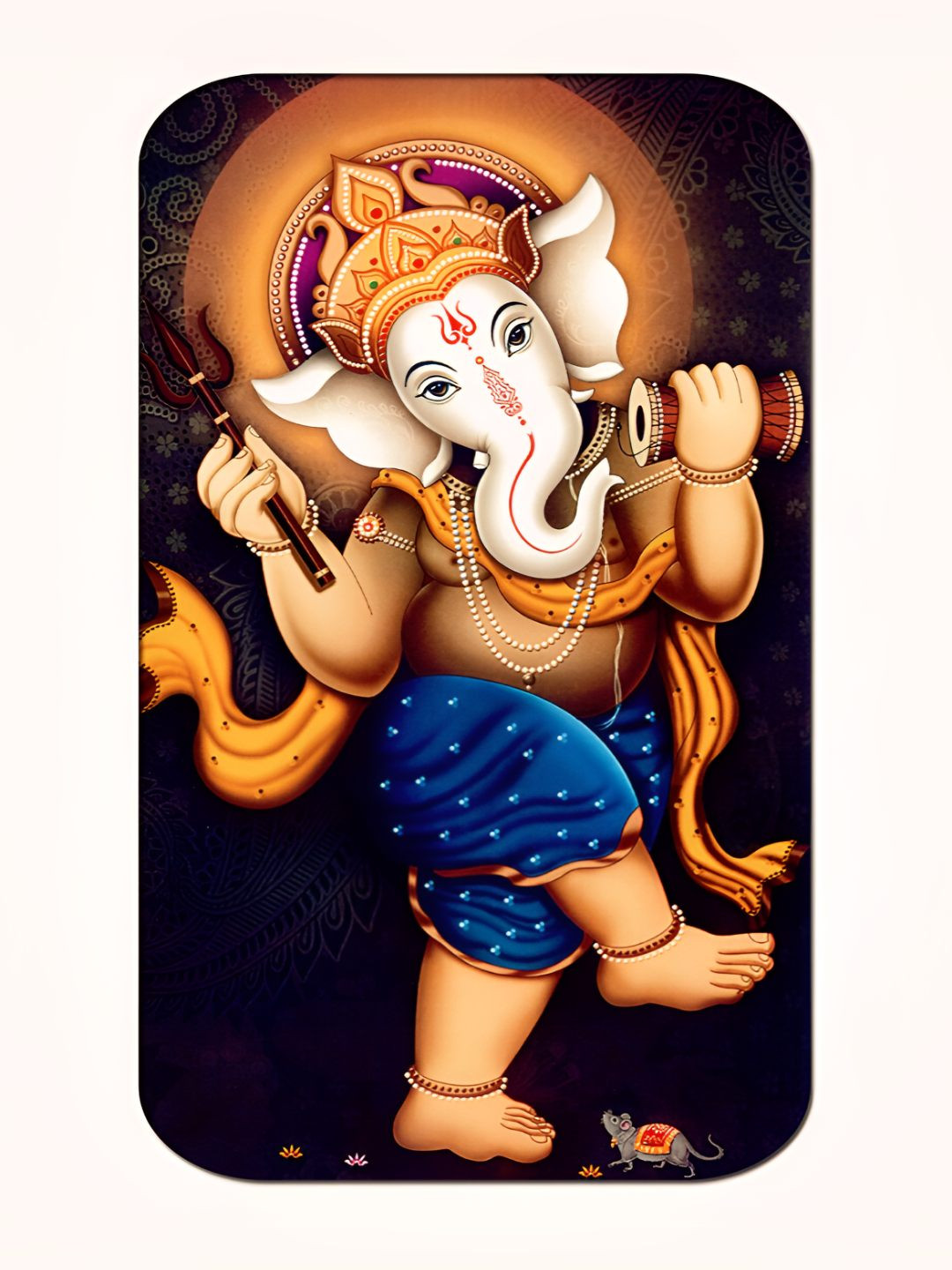 Casperme Black & Beige Ganesha Big Frame MDF Wooden Painting Wall Art