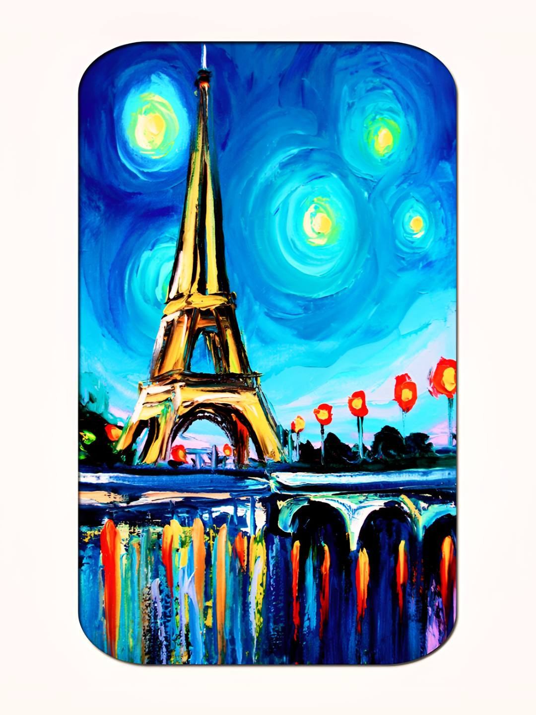 Casperme Blue & Yellow Modern Art Framed MDF Wooded Painting Wall Art