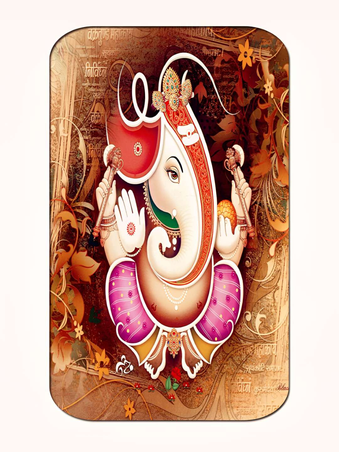 Casperme Beige & Red Ganesha Big Framed Painting Wall Art