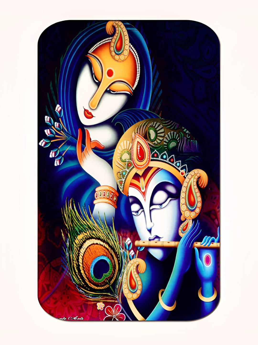 Casperme Blue & Black Radha Krishna Framed Painting Wall Art